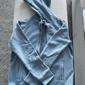 FIGS Light Blue Hooded Zip-Up Sweatshirt